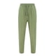thumbnail image 5 of Pantalones de color liso con cintura elástica para hombre: pantalones informales holgados y transpirables, mezcla de lino, para la playa en verano y para el día a día., 5 of 6