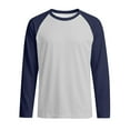 thumbnail image 6 of WTOBBY Men's Color Block Raglan Long Sleeve T-Shirt Top Casual Contrast Design Shirt for Men in Everyday Fashion and Comfort,Navy M, 6 of 6