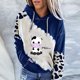thumbnail image 1 of ICHUANYI Liquidación Moda Mujer Manga Larga Patchwork Impreso Señoras Sudadera con Capucha Tops ICHUANYI WER202308256748, 1 of 4