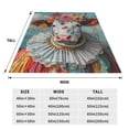 thumbnail image 3 of Bixox Fleece Blanket Vintage Colorful Floral Cow Pattern Super Soft Double-Sided Microfiber Flannel Blanket for Sofa, Bed, Couch,Suitable for All Seasons - 60"x50", 3 of 5