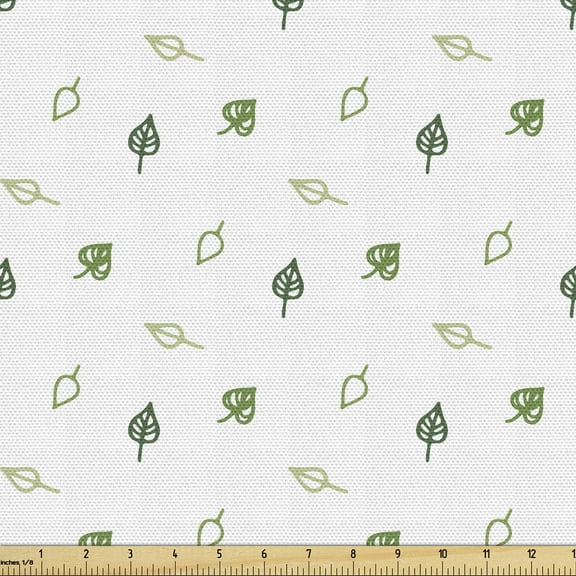 Ambesonne Green Fabric by the Yard Upholstery, Modern and Minimalistic, 5 Yards, Green