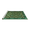 thumbnail image 2 of Ahgly Company Machine Washable Indoor Square Oriental Turquoise Blue Traditional Area Rugs, 3' Square, 2 of 4
