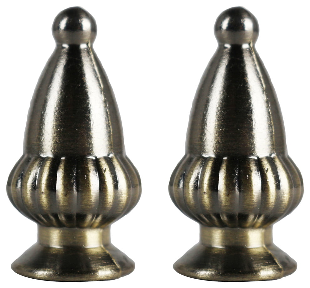 Silver Color 3/4" Vintage Lamp Finials Set of 2 Small Pewter 
