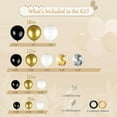 thumbnail image 2 of 137pcs Black Gold Balloons Arch Kit - 18/12/10/5 Inch Gold White and Black Confetti Balloons for 2025 Graduation Birthday Wedding New Year Party Decorations, 2 of 10