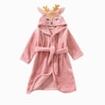 thumbnail image 3 of zuwimk Boys Robe Kids Hooded Fleece Bathrobe Flannel Pajamas Soft Sleepwear Girls Robes Plush Bathrobes(Pink,6-7 Years), 3 of 9