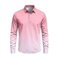 thumbnail image 4 of Aestivo Men's Collared Long Sleeve Shirt, Solid Button Casual Top, Classic Fit Stretch Pullover for Work Leisure, Pink XL, 4 of 5