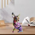 thumbnail image 1 of Estatua de perro multicolor, estatuil de animales, manualidades artísticas, adorno de transferencia de agua coleccionable moderno para pequeña sa de Chihuahua morado perfecl Estatua de estatuilla de perros, 1 of 8