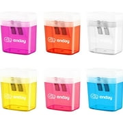 Enday Dual Manual Pencil Sharpener for Colored Pencils, Large Pencil, Multicolor 6 Pack