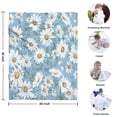 thumbnail image 4 of Lightblue Daisy Flower Green Leaves Pattern Blanket,Comfortable Soft Lamb Wool Throw Blanket,All Season,Warm Lightweight Blankets for Sofa Bed Couch Living Room Chair,30"x40", 4 of 4