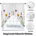 thumbnail image 3 of Spring Flowers Swag Curtain Valance for Windows, Colorful Wildflowers Window Treatments Short Swag Topper for Kitchen Windows Bathroom Bedroom, 36"x36", 3 of 8