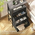 thumbnail image 6 of Nightstand with Charging Station, 27.6 Inch Bedside Table with Fabric Drawers, End Table with USB Ports and Outlets, Night Stand for Bedroom, 6 of 9