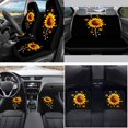 thumbnail image 2 of Yuyamidu Sunflower Car Seat Cover Set with Floor Mats Dog Paw Steering Wheel Cover Seat Belt Pad Cup Holder Gear Shift Knob Cover Set Fit for Most Cars SUVs, 2 of 6