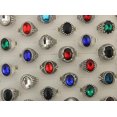 thumbnail image 2 of EOEMY Women Men'S Jewelry Wholesale Lots 32Pcs Small Mixed Glass Fashion Alloy Rings, 2 of 5