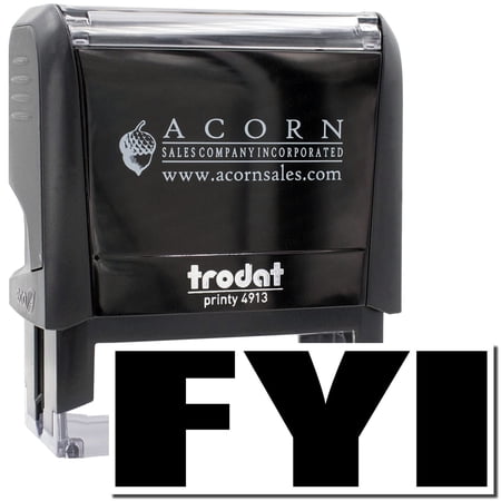 Large Self-Inking Bold FYI Stamp, Trodat Printy 4913, Press and Print Stamping, Impression Size 7/8" x 2-1/4", Up to 10,000 Impressions - Black Ink