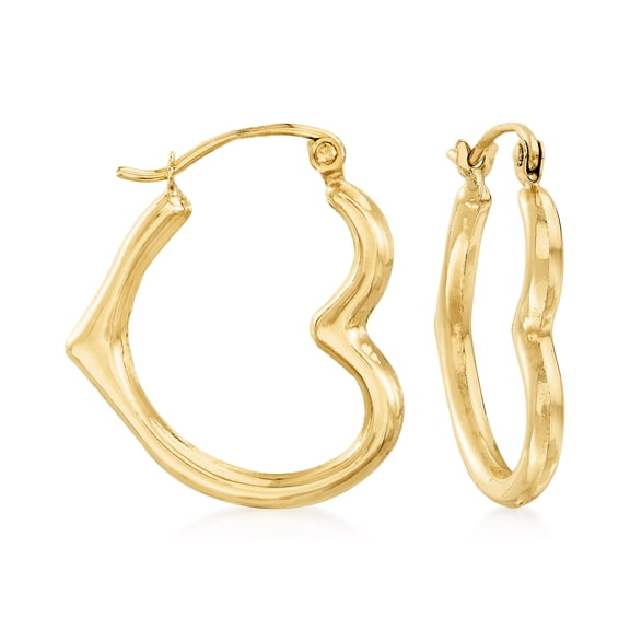 Ross-Simons 14kt Yellow Gold Heart Outline Hoop Earrings, Women's, Adult