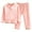 Pink, variant on Kids Toddler Boys Girls Long Sleeve Crewneck Top Sets Solid Color Baby Winter Thickening Home Wear Clothes Suit Blue