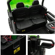 Funride 4WD 24 Volt Ride on Toys with Remote Control, 2 Seater Power Car Wheels UTV Toys, Ride on Truck Car w/ Electric Dump Bed, Shovel, Bluetooth Music