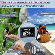 Dementia Digital Clock for Seniors Elderly, 20 Alarm Reminders 3 Ringtones for Memory Loss Alzheimers, Electric Time Date Day Large Display Calendar Clock, Auto DST, 1024 * 600P HD