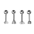 thumbnail image 4 of 4 Piezas de Cristal Inoxidable Tragus Labio Pendientes Pendientes Barras, 4 of 6
