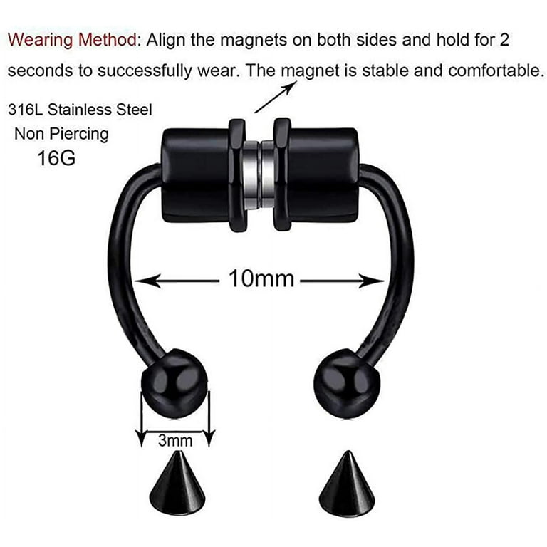 Fake nose ring black deals