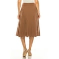 thumbnail image 4 of Women's Plus Size Classic Solid Flared Lightweight Midi A-line Skirt, 4 of 6