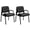 2 Pack Black, variant on Demi Bonn Leather Conference Room Chairs with Padded Arms, Waterproof and Wear - resistant, 250 lbs Capacity, Black