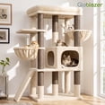 thumbnail image 6 of Globlazer 52" Multi-Level Cat Tree Tower with Extra Large Perch Platform and Scratching Posts, Hammock, Beige, 6 of 9