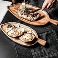 thumbnail image 3 of Tray Wooden Leaf-Shaped Afternoon Tea Tray Large, 3 of 5