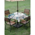 thumbnail image 4 of Outdoor Tablecloth with Umbrella Hole for Patio/Picnic/Party/Camping, Summer Marine Life Waterproof Table Cloth Square Cover Washable, Ocean Turtle Coral Shells Wooden Gray (60"x 60"), 4 of 9