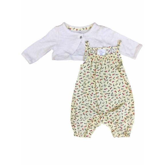Infant Girls Yellow Bird Floral Tank Top Jumper & Cardigan 2-PC Baby Outfit