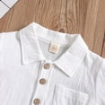 thumbnail image 5 of Kaprioy Baby Boys Clothes Set 6M 12M 18M 24M 3Y Infant Boys Button-Down Shirt Tops + Cotton Gauze Shorts Summer Outfit 2PCS with Pockets, 5 of 6