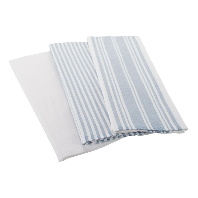 Better Homes & Gardens Oversized Woven Linen Kitchen Towel Set - Blue - 2 ct