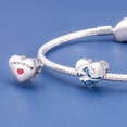 thumbnail image 4 of 925 Sterling Silver Go With The Flow Ocean Surf Heart Charm For Bracelets & Bangle Pendant Jewelry, 4 of 7