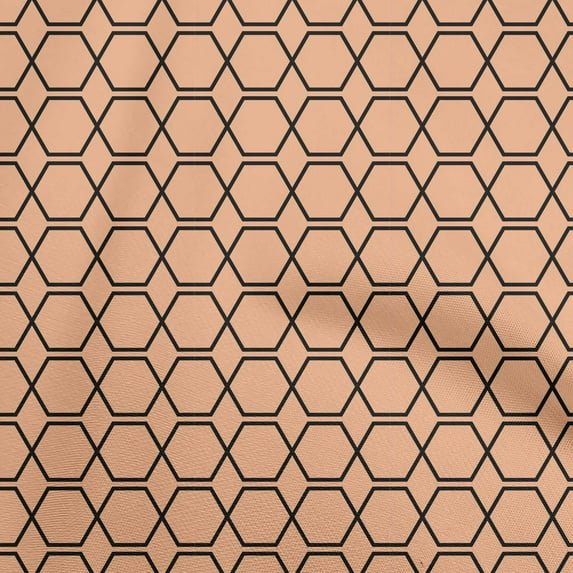 oneOone Cotton Silk Rose Brown Fabric Geometric Shape Dress Material Fabric Print Fabric By The Yard 42 Inch Wide