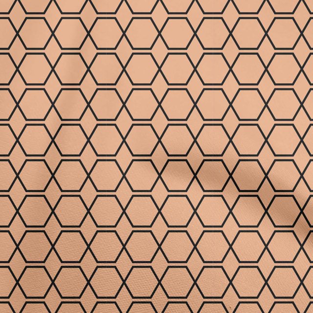 oneOone Tissu Popeline de Coton Rose Brun Forme Géométrique Matériel de Robe Tissu Imprimé Tissu au Mètre 42 Pouces de Large