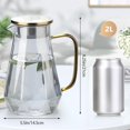thumbnail image 2 of baomifa-Glass Pitcher with Lid and Spout, 2 Liter 68oz Glass Water Jug, Large Iced Tea Jug for Fridge, Diamond Shape Water Container, Hot and Cold Water Carafe for Coffee, Tea, Juice and Homemade Bev, 2 of 4