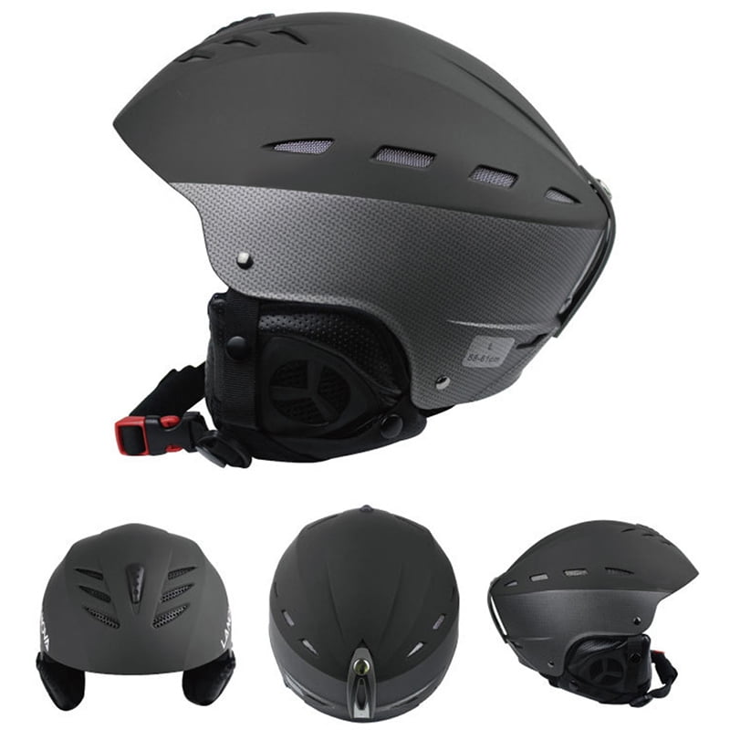 Women Men Adult Outdoor Sport Sturdy Ski Snowboard Bike Skate Helmet Sturdy ABS Shell Helmets Black Size:L: 58-61CM by
