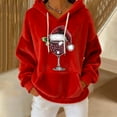 thumbnail image 7 of Fewfanhot Womens Oversized Sweatshirt Funny Santa Claus Graphic Hoodie Trendy Warm Fuzzy Fleece Pullover Hoodie, 7 of 7