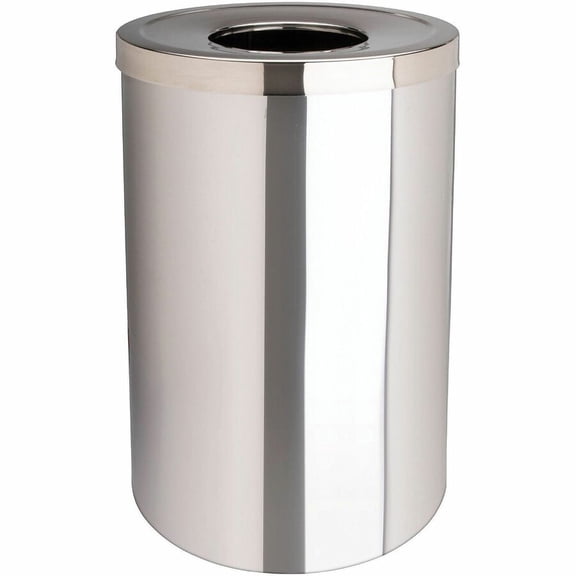 Genuine Joe Solutions 30 Gallon Stainless Steel Garbage Can, Silver