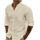 thumbnail image 2 of pstuiky camisetas de manga larga para hombre, Camisa de negocios informal de manga larga con botones y cuello vuelto de color entero para hombre camisetas de hombre xl, 2 of 6