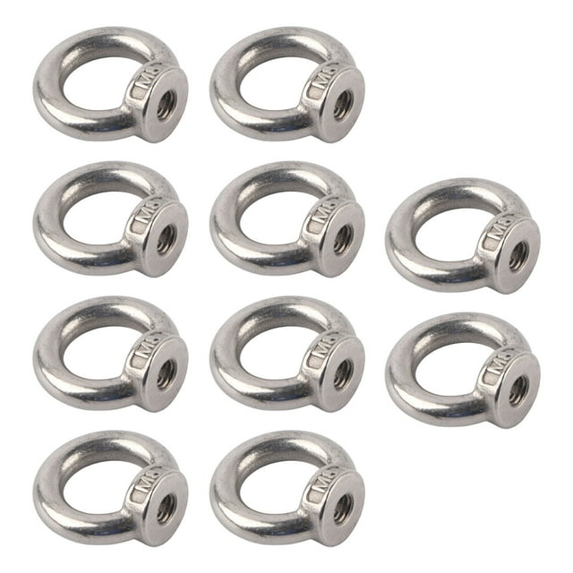 Threaded Marine Nuts, Lifting Eye Nut 10Pcs Wear Resistant High Strength For Mining Equipment For Forestry Machinery For Engineering Cranes M3,M4,M5,M6,M8,M10