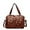 Brown, variant on Women PU Leather Solid Color Shoulder Bag W/Zipper Closure Large Capacity Crossbody Bag Single Shoulder Crossbody Bag for Wo