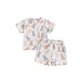 thumbnail image 2 of Bagilaanoe 2pcs Toddler Easter Outfits Baby Boy Shorts Set Short Sleeve Print T Shirt Tops + Shorts 6M 12M 18M 24M 3T Kids Casual Summer Clothes, 2 of 10