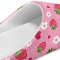 thumbnail image 6 of POLERO Cute Pink Strawberry Print House Slippers for Woman with Arch Support Comfortable Cotton Indoor Slippers Slip on Closed Toe Home Shoes, Size 7.5-8.5, 6 of 7