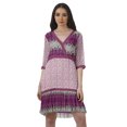 thumbnail image 1 of Moomaya Printed 3/4 Sleeve Georgette V-Neck Plus Size Clothing For Women Dress, 1 of 1
