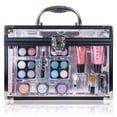 thumbnail image 5 of SHANY Carry All Trunk Makeup Train Case with Re-usable Aluminum Beauty Storage Organizer Case. Make up Set with Eye palettes, Blushes ,Face Powders, Manicure, Pedicure and Cosmetics Brushes. GIFT SET, 5 of 9