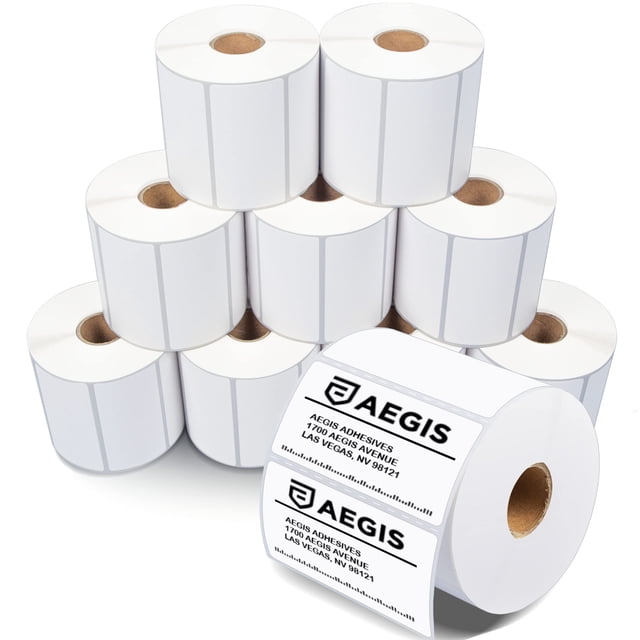 Etiquetas térmicas directas Aegis Adhesives de 7,62 cm x 3,81 cm (10 rollos)