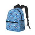 thumbnail image 2 of Haiem Blue Fish Lightweight Backpack for School, Classic Basic Water Resistant Casual Daypack for Travel with Bottle Side Pockets, 2 of 8
