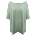 thumbnail image 4 of Women's Off Shoulder Basic Tee Casual Summer Tops Lightweight Pure Stretch Knit Blouse for Daily Wear with Jeans, 4 of 4