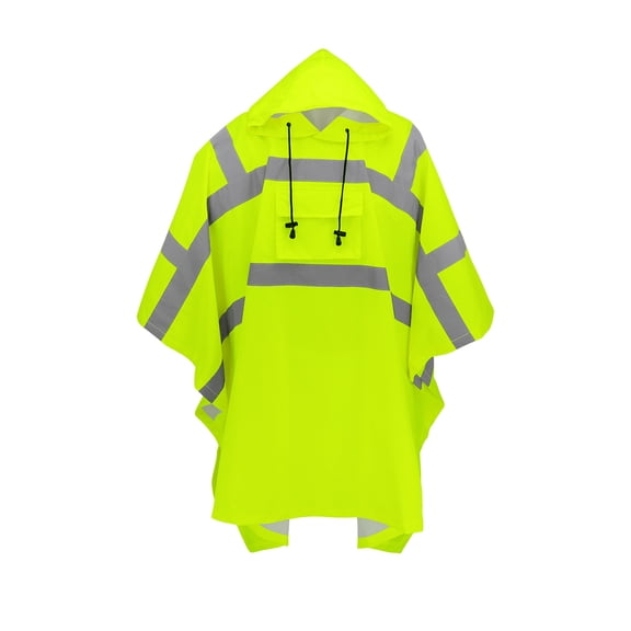 CHUNYAN Multifunctional raincoat with reflective strips, fluorescent yellow, children's adult raincoat